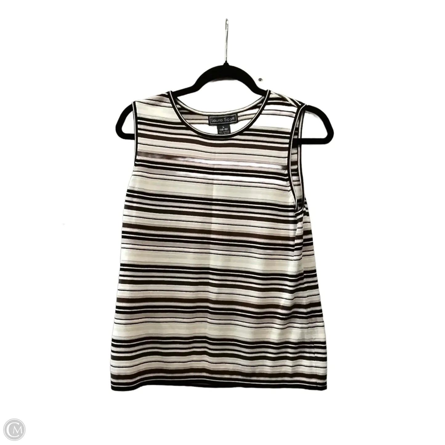 Top Sleeveless By Laura Scott In Striped Pattern, Size: L