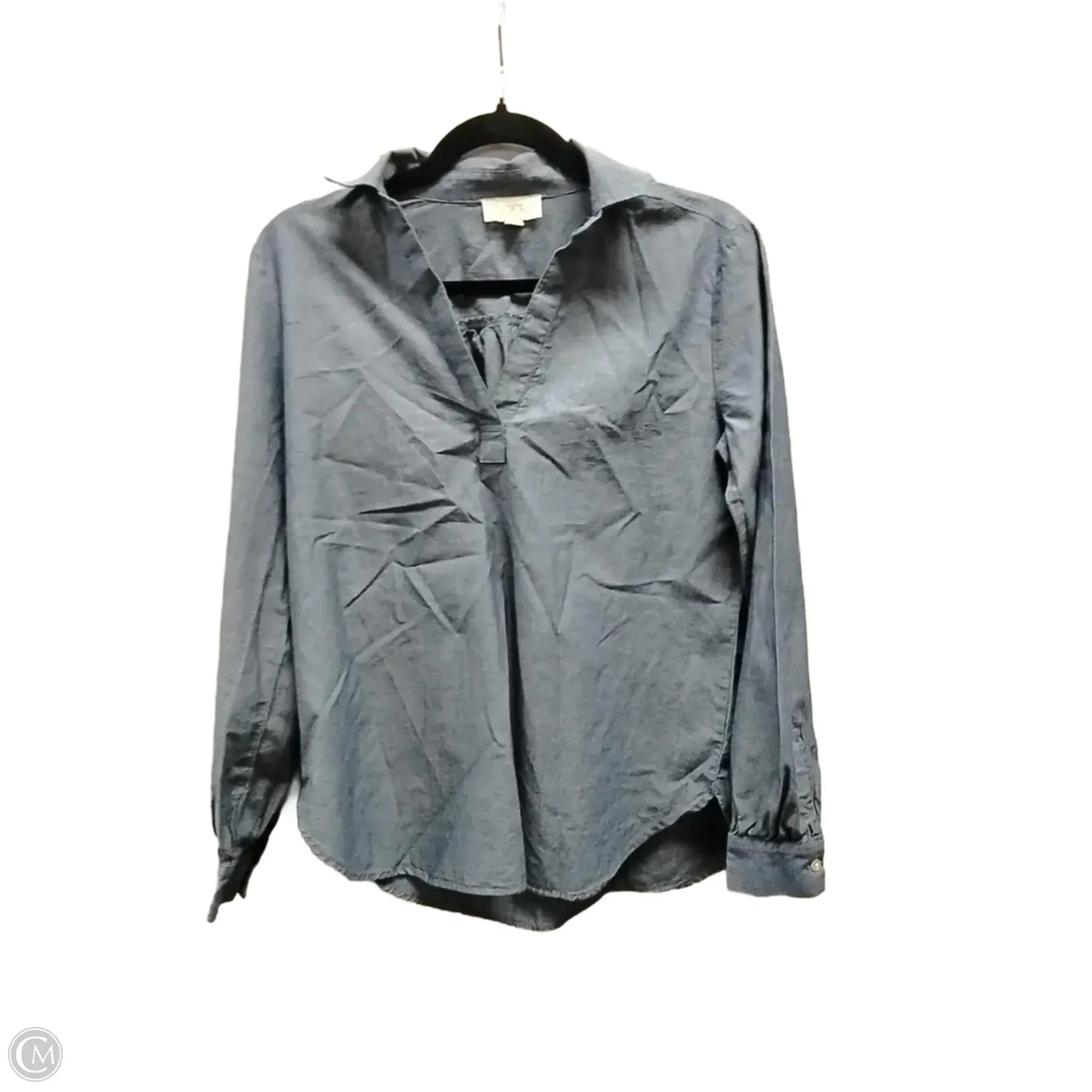 Blouse Long Sleeve By Loft In Blue, Size: Xs