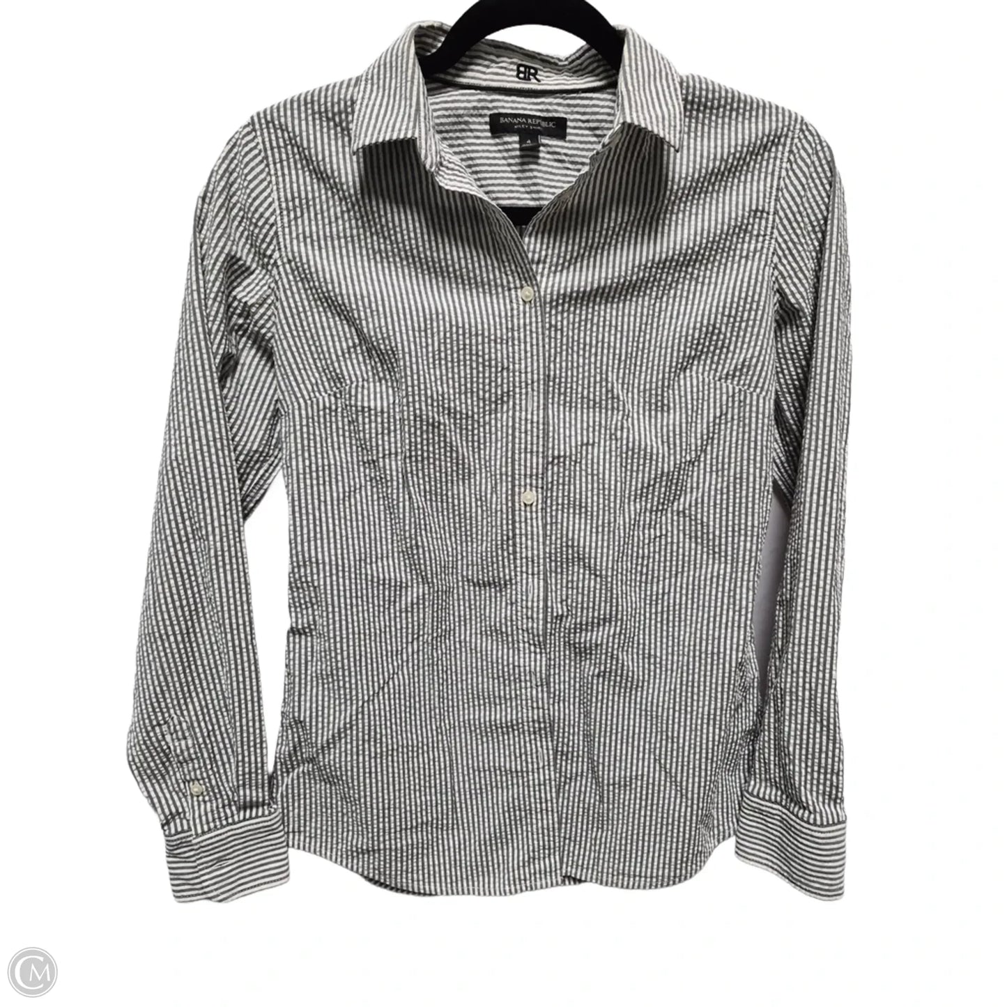 Blouse Long Sleeve By Banana Republic In Striped Pattern, Size: S
