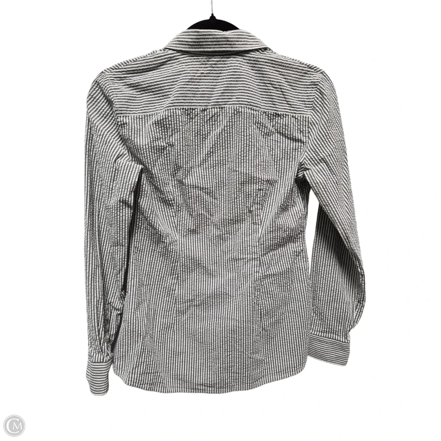 Blouse Long Sleeve By Banana Republic In Striped Pattern, Size: S