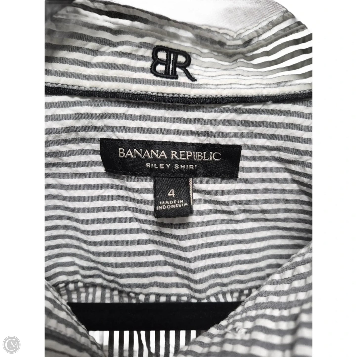 Blouse Long Sleeve By Banana Republic In Striped Pattern, Size: S