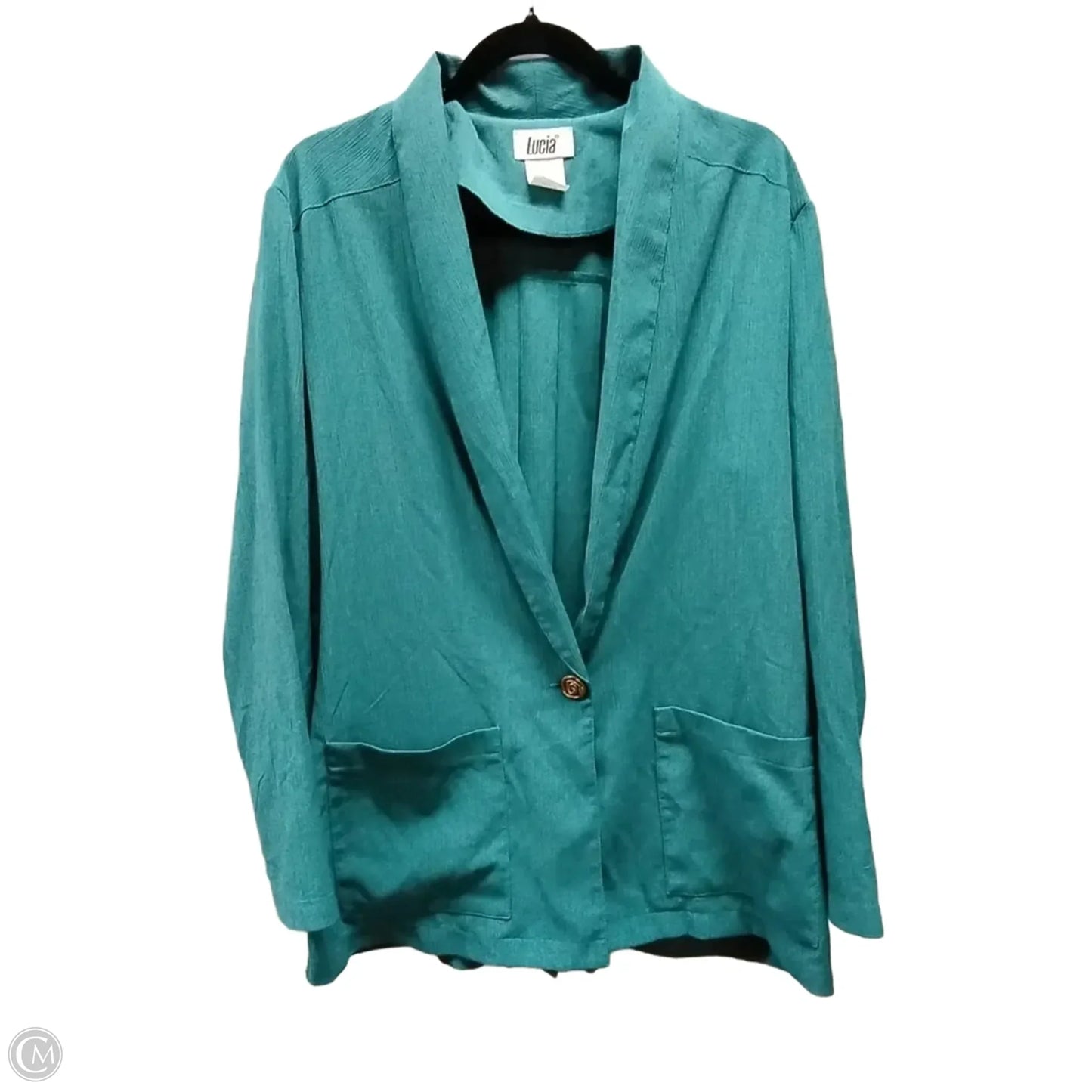 Blazer By Clothes Mentor In Aqua, Size: 14