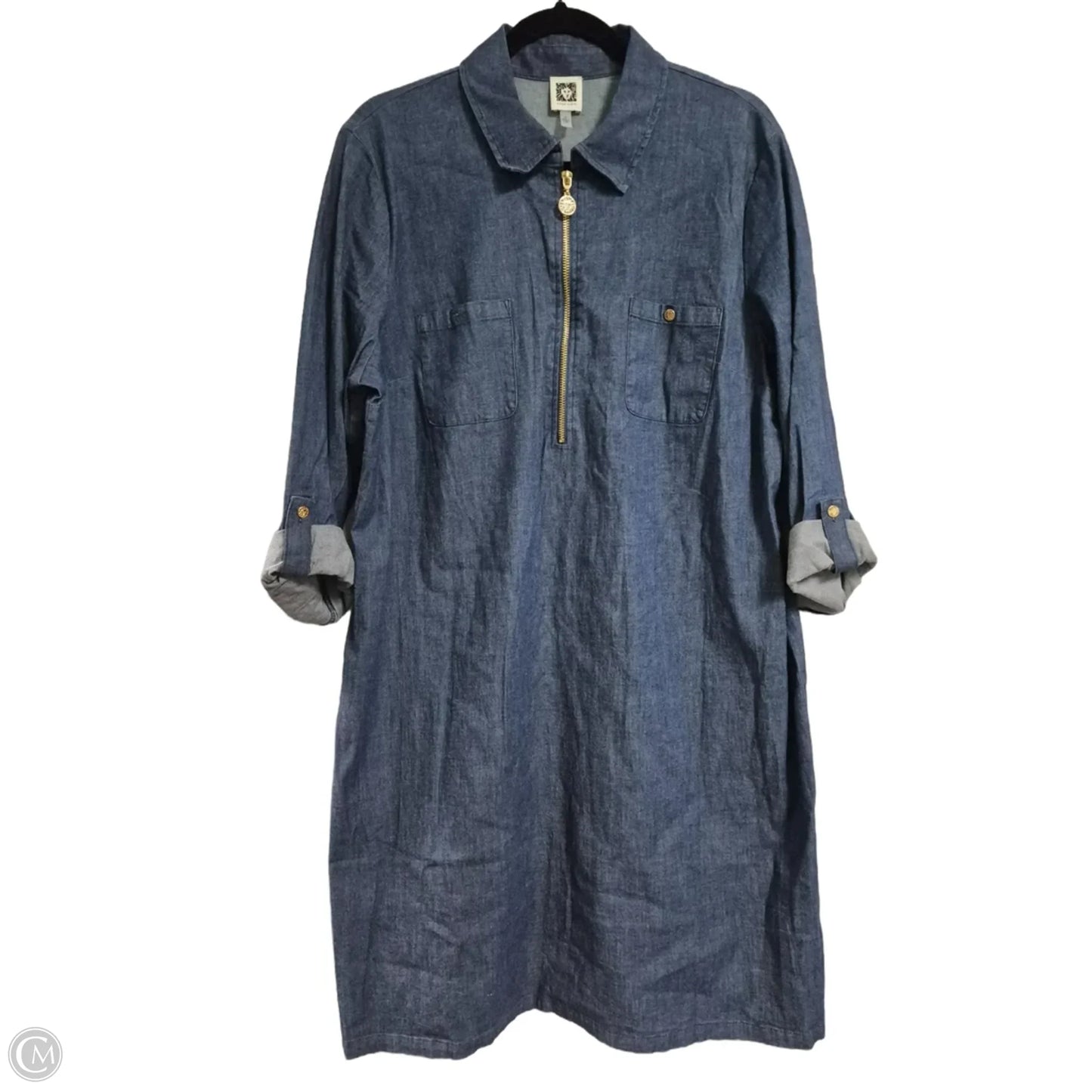 Dress Casual Midi By Anne Klein In Blue Denim, Size: 16