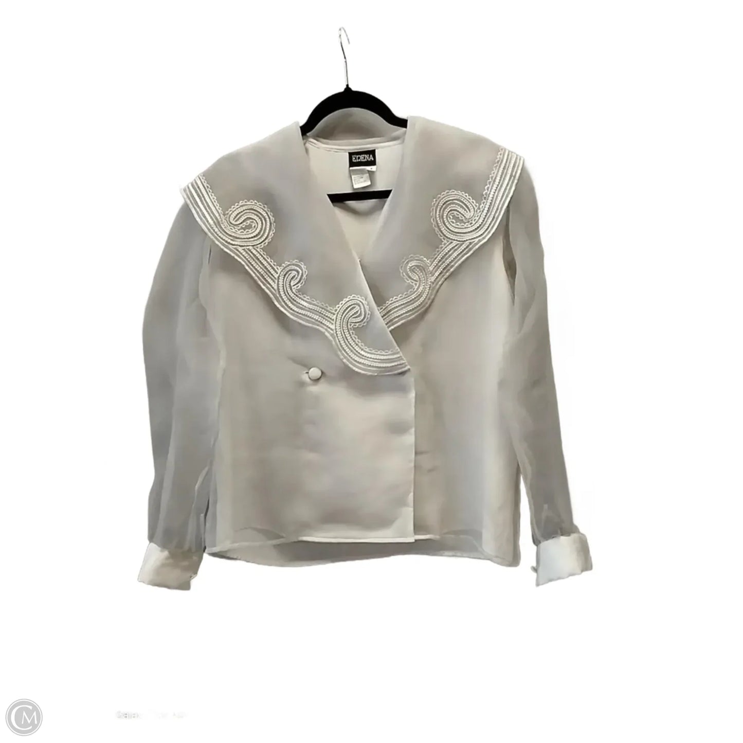 Blouse Long Sleeve By Erena In Grey, Size: 8