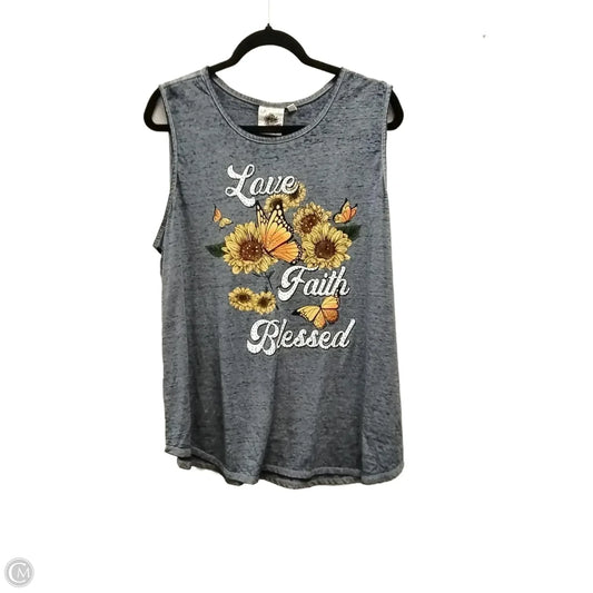 Top Sleeveless By Clothes Mentor In Blue, Size: 2x