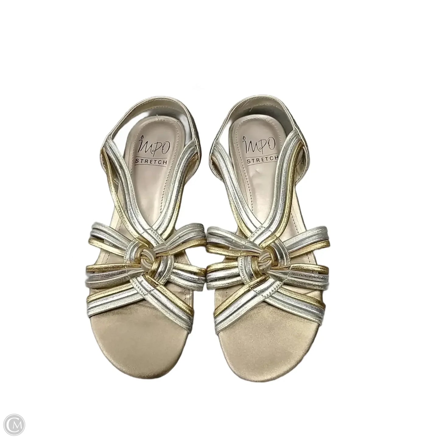 Sandals Heels Wedge By Impo In Gold & Silver, Size: 6