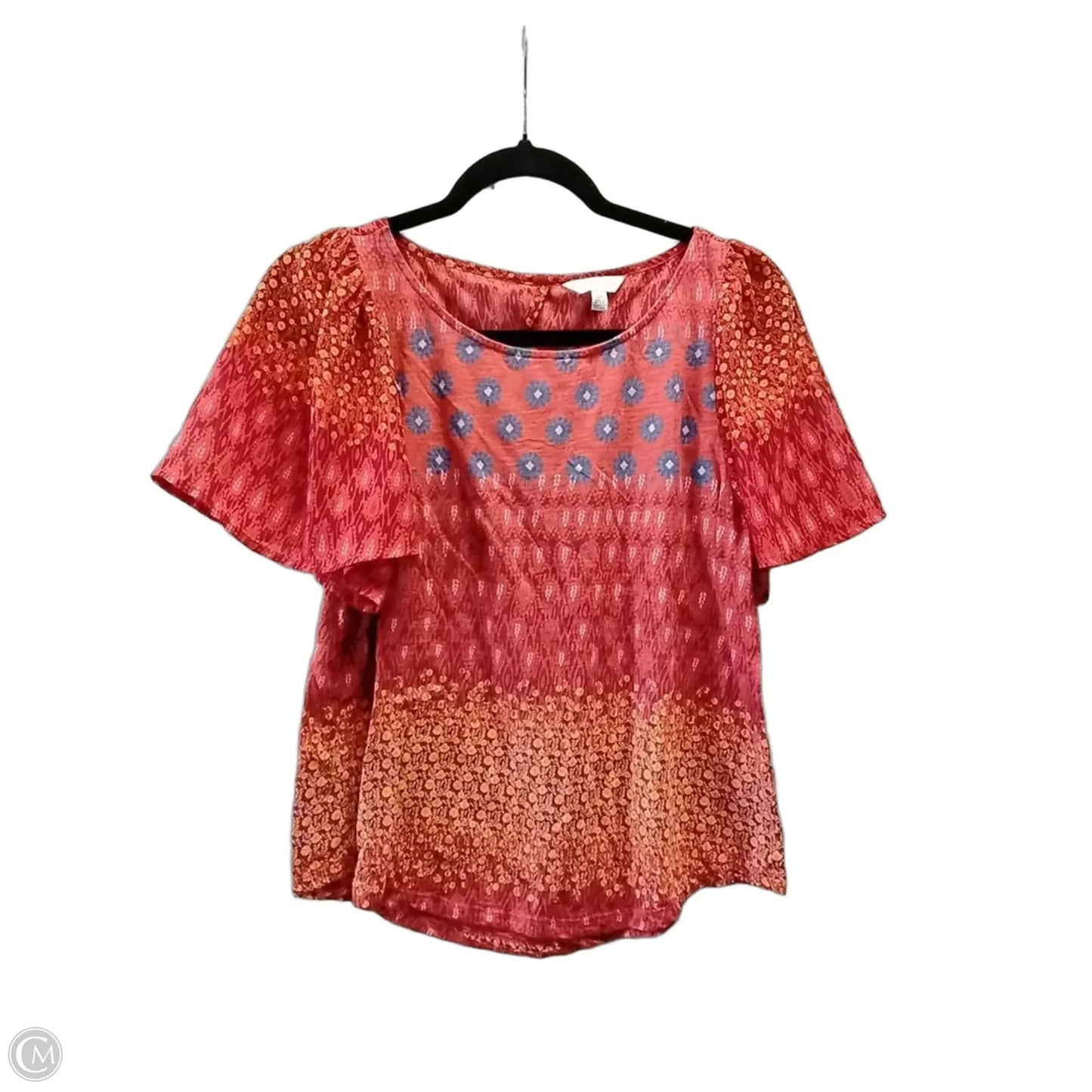 Blouse Short Sleeve By Lucky Brand In Red, Size: S