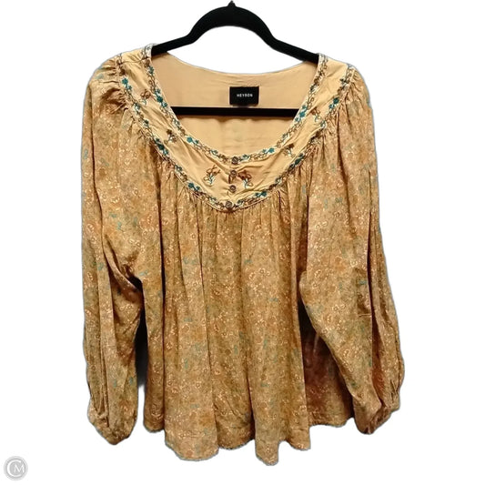 Blouse Long Sleeve By Heyson In Orange, Size: S