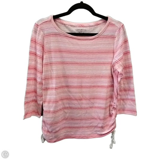 Top 3/4 Sleeve By Talbots In Striped Pattern, Size: M