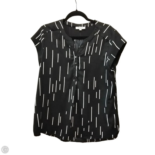 Blouse Short Sleeve By Monday Fun In Black, Size: L