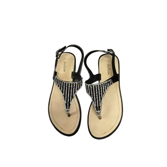 Sandals Heels Wedge By Clothes Mentor In Black, Size: 6