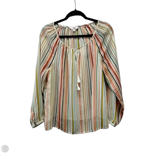 Blouse Long Sleeve By Jack In Striped Pattern, Size: Xs