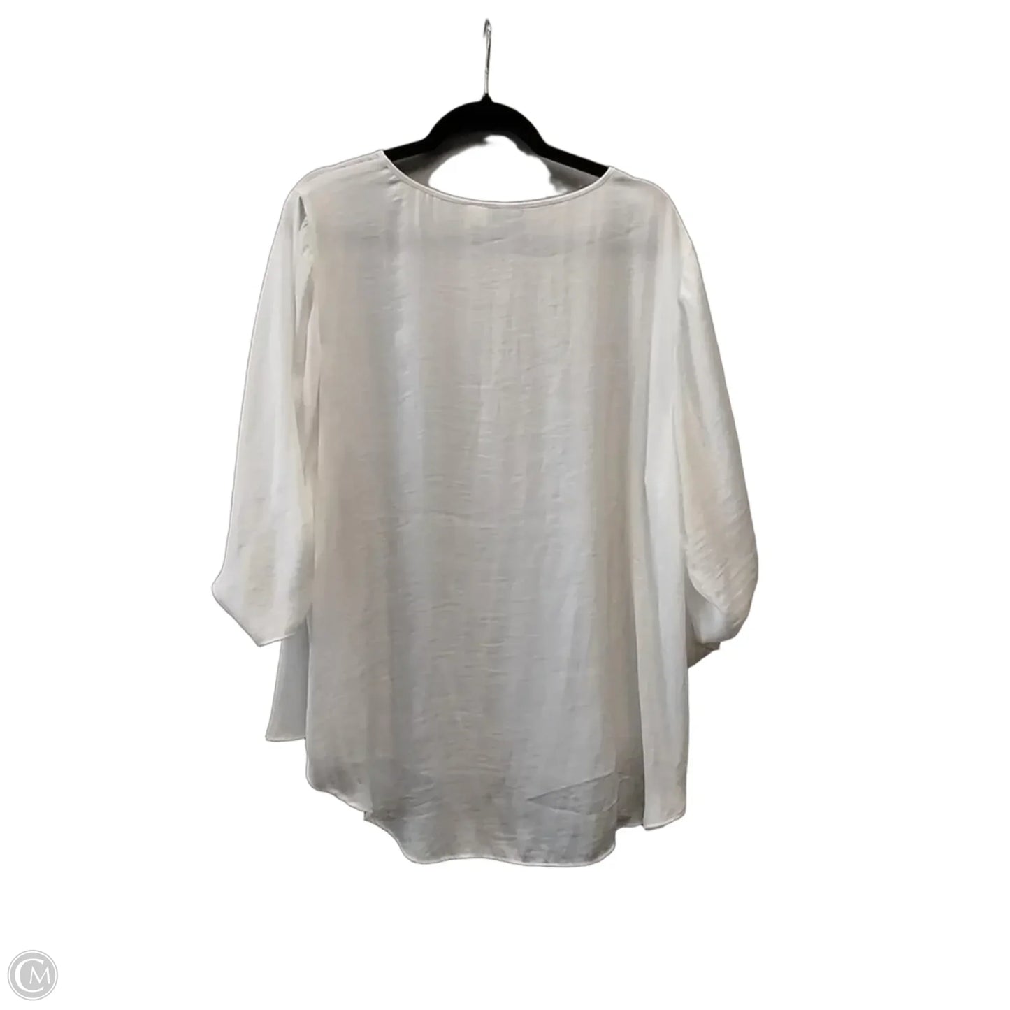 Blouse Long Sleeve By Chicos In White, Size: Xxl