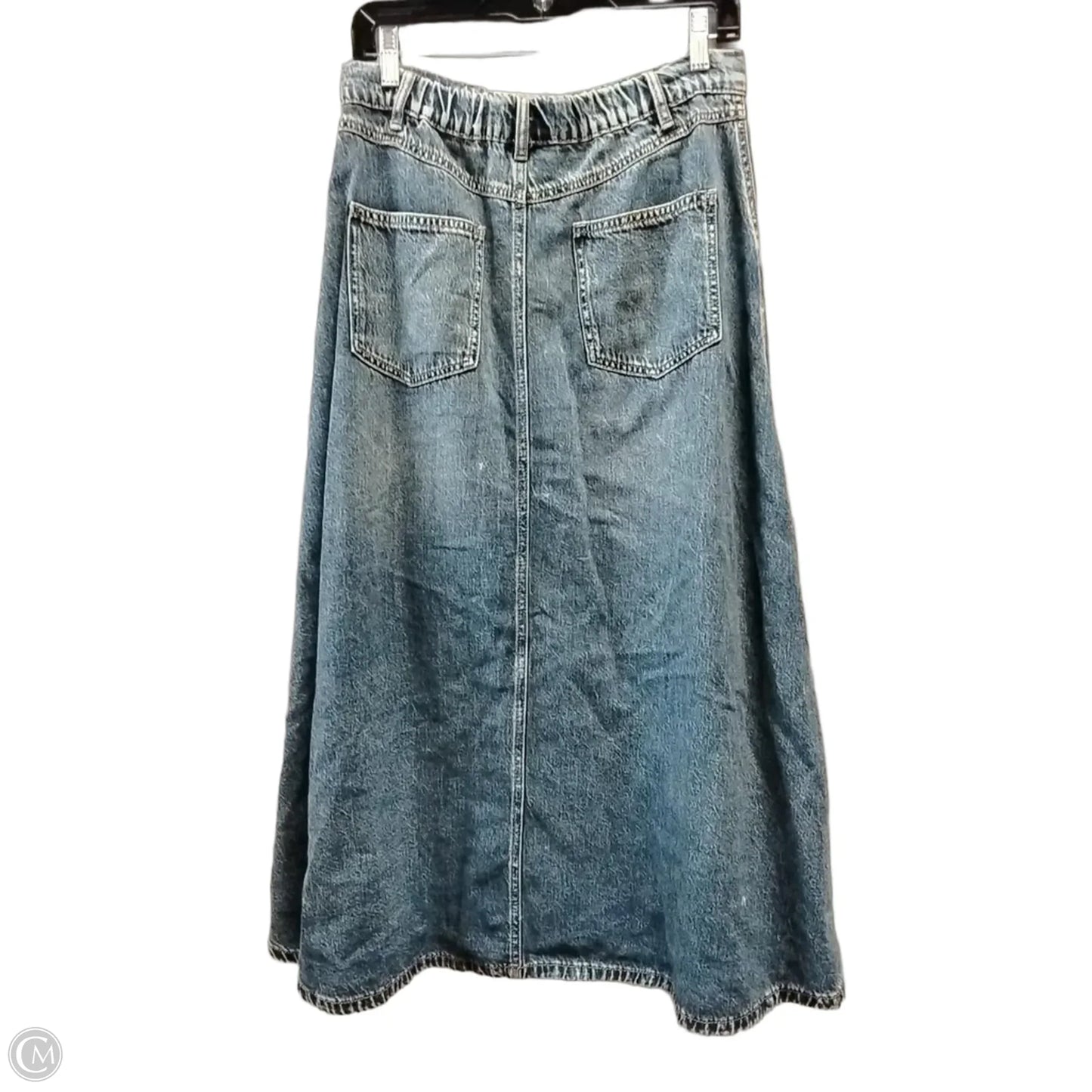 Skirt Maxi By Stradivarius In Blue Denim, Size: M