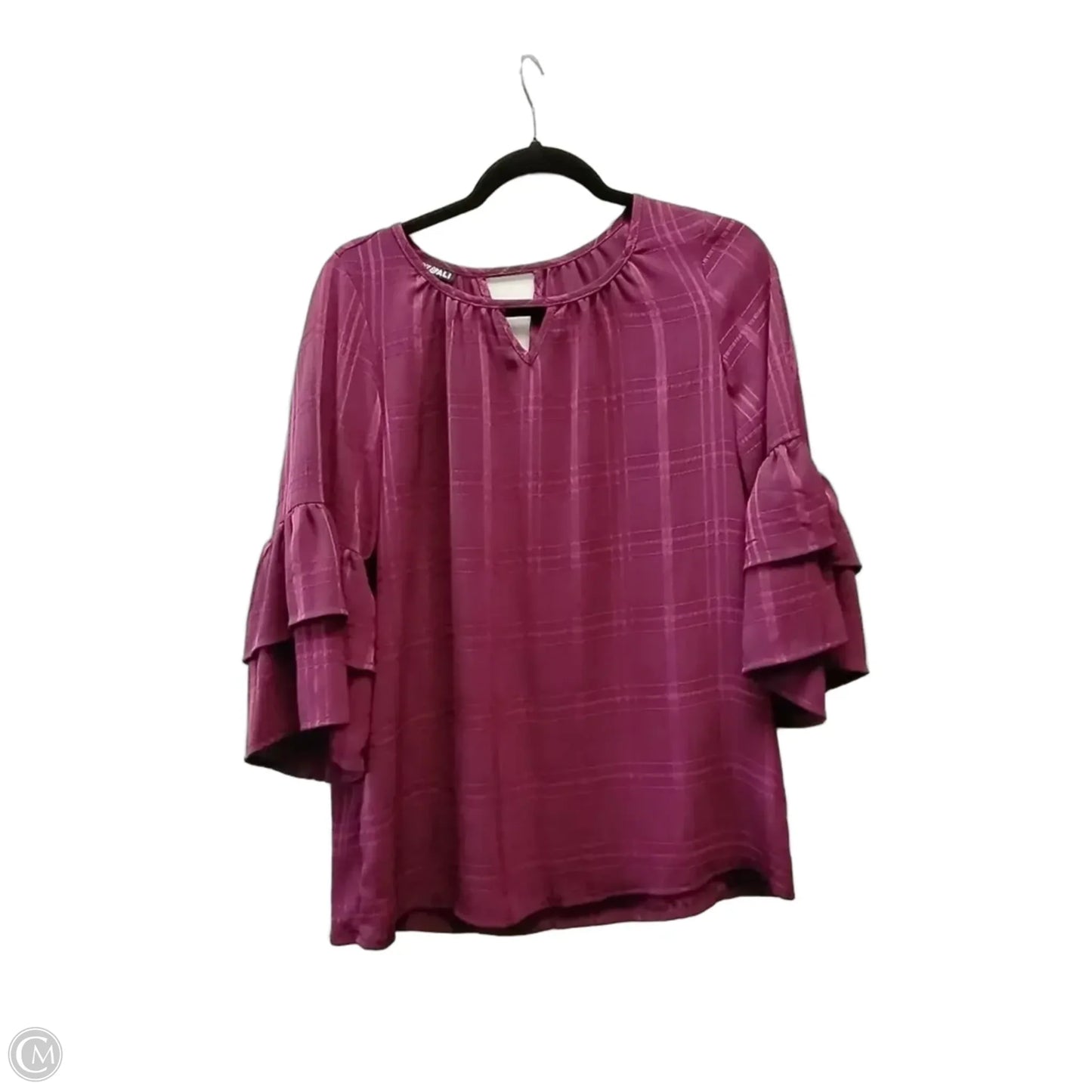 Blouse Long Sleeve By Roz And Ali In Purple, Size: S