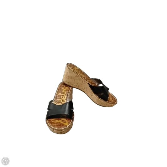 Sandals Heels Wedge By Sam Edelman In Black, Size: 8.5