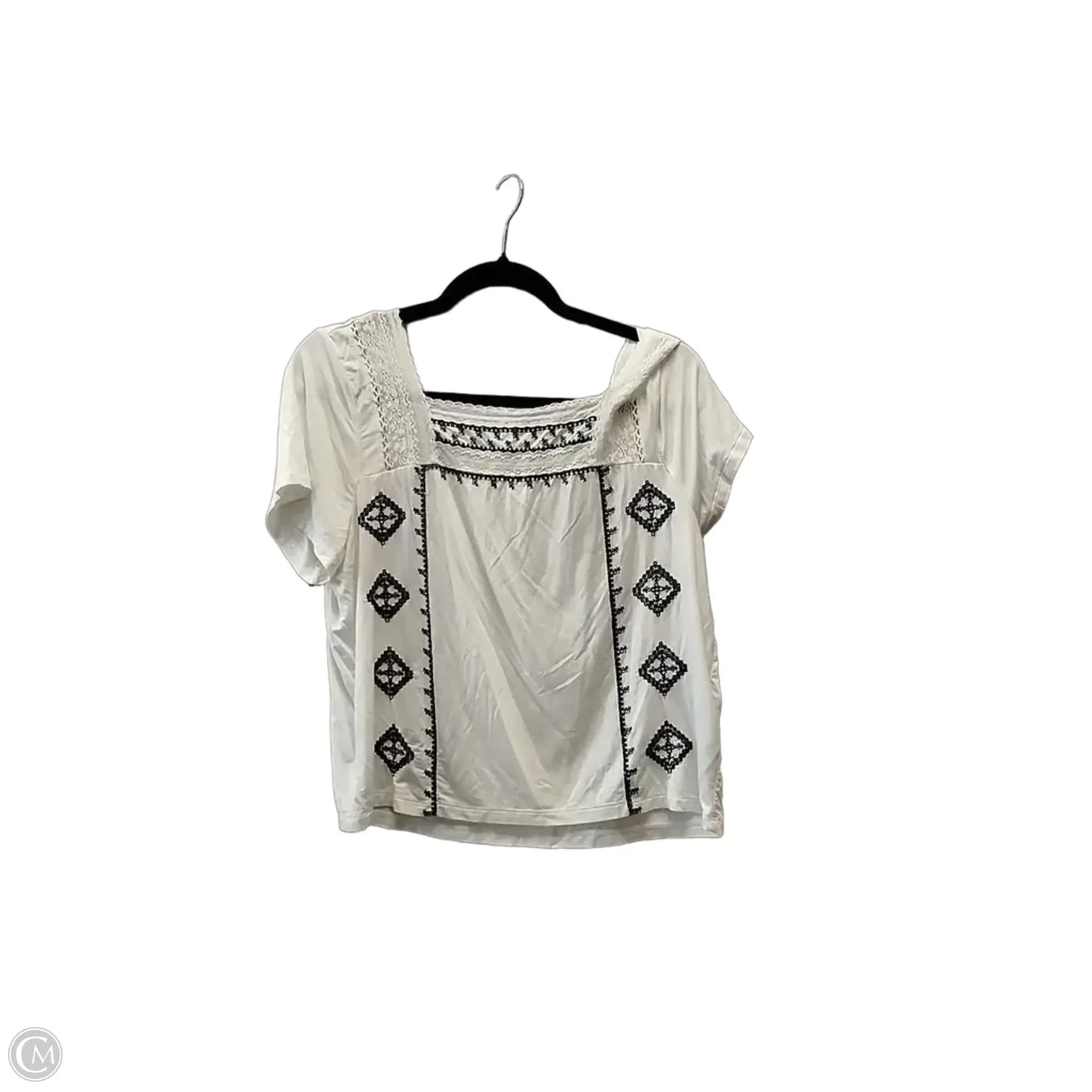 Top Short Sleeve By American Eagle In White, Size: Xl