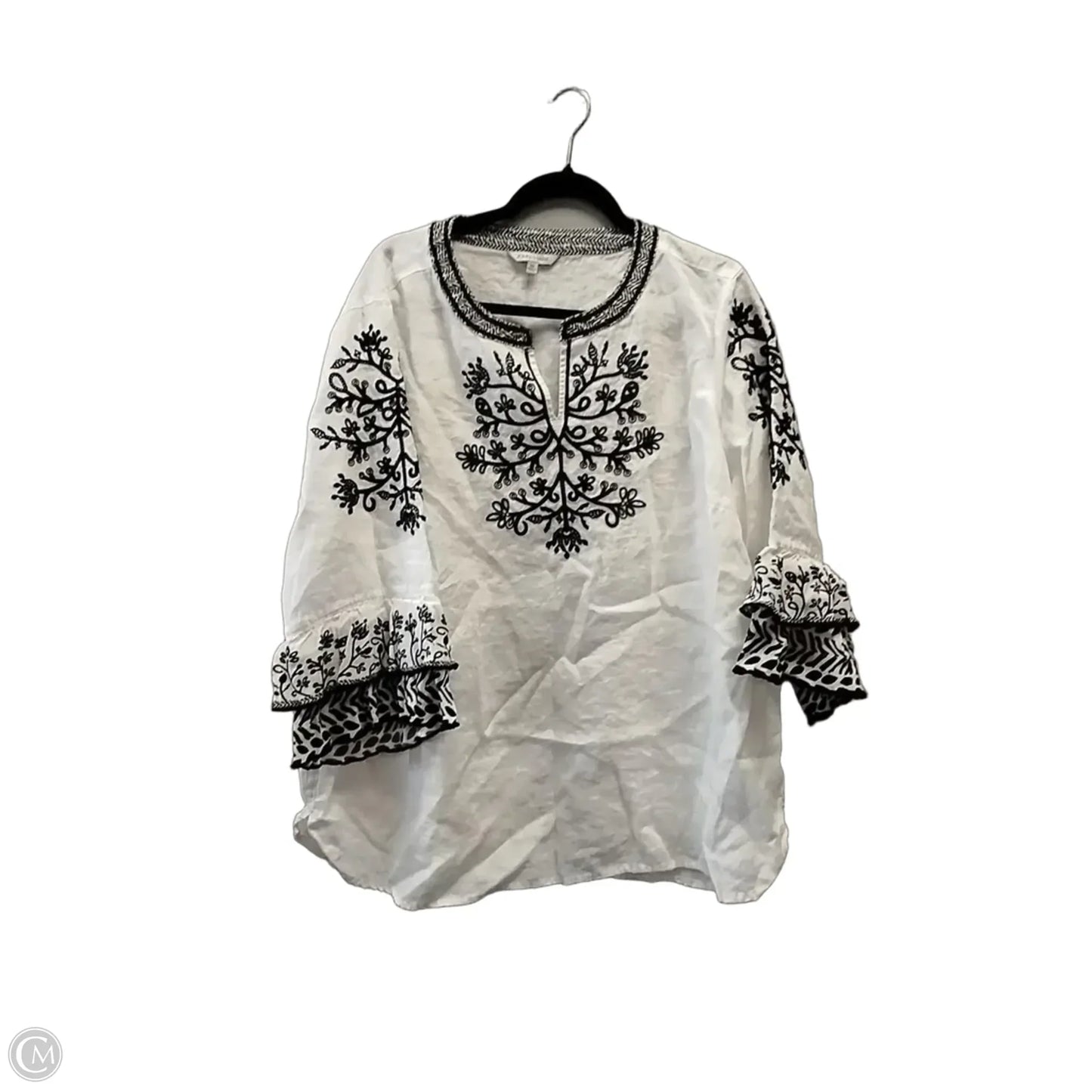 Top Long Sleeve By John Mark In White, Size: 1x