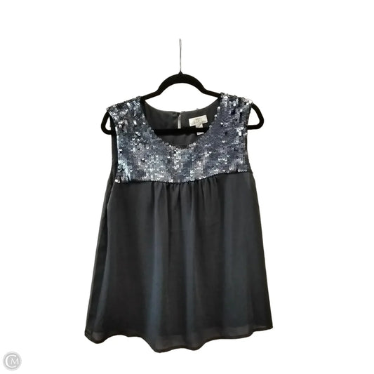 Blouse Sleeveless By Loft In Blue, Size: L