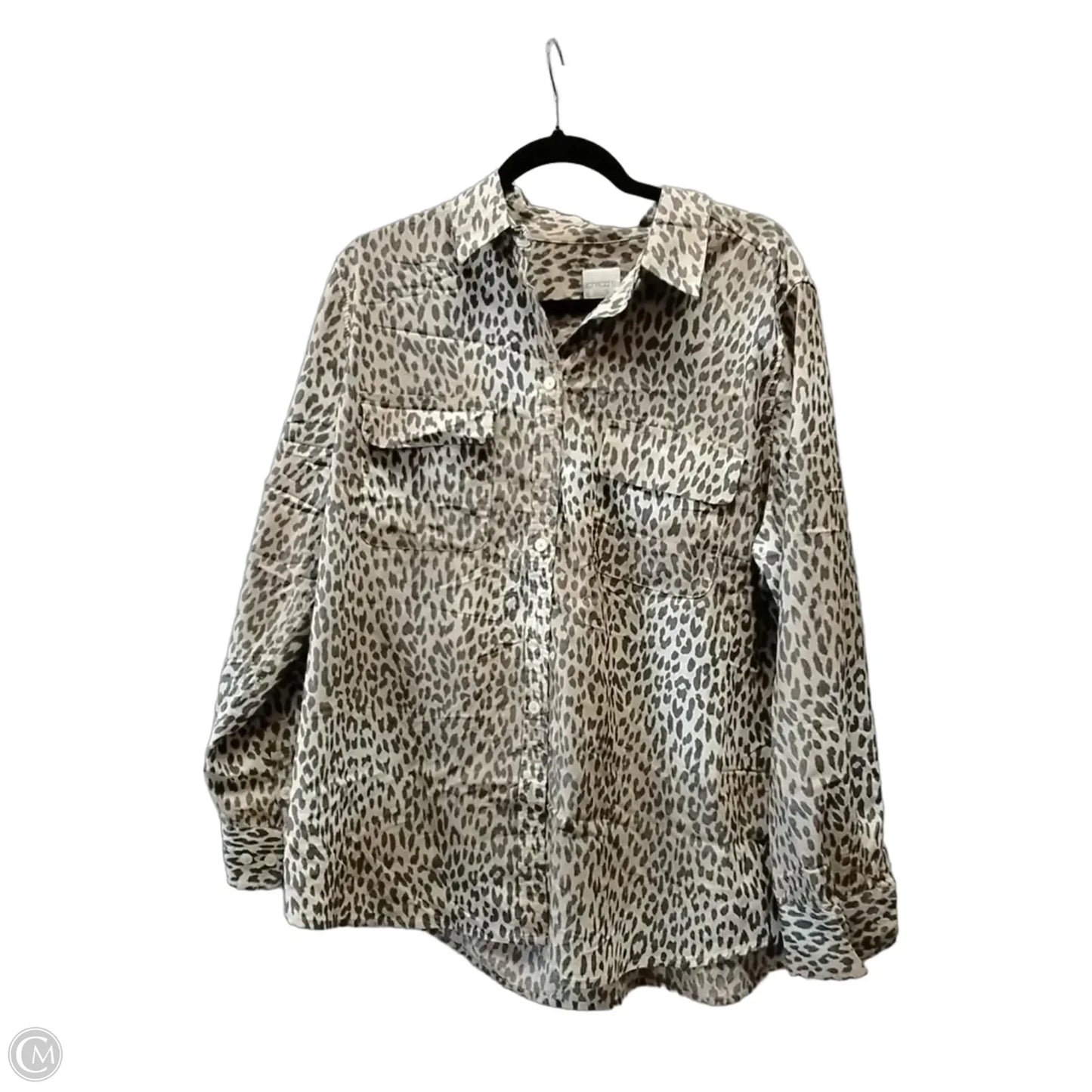 Top Long Sleeve By Chicos In Animal Print, Size: Xl