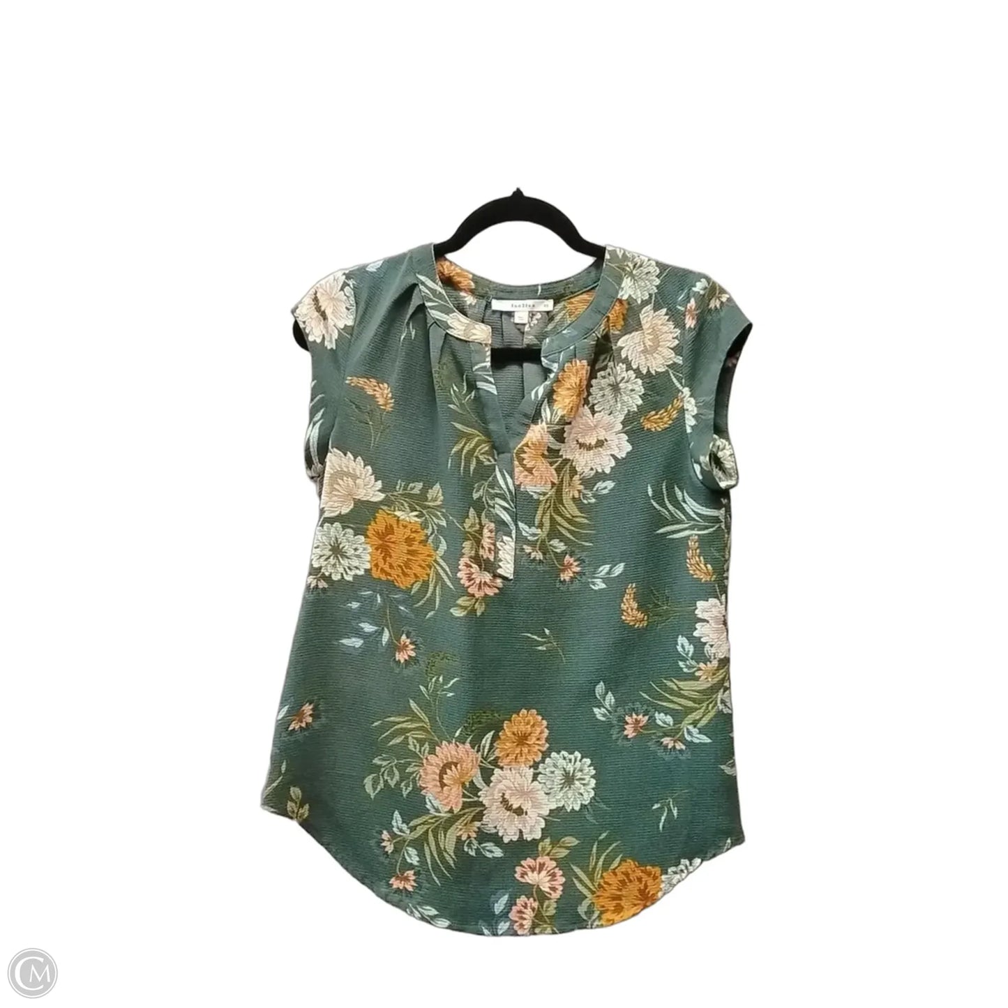 Blouse Short Sleeve By Clothes Mentor In Green, Size: Xs