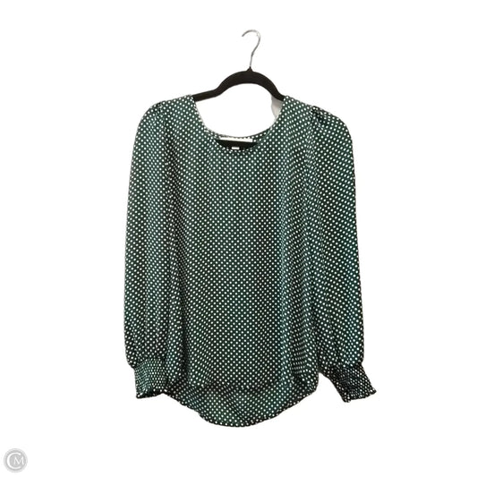 Blouse Long Sleeve By Loft In Polkadot Pattern, Size: Xs
