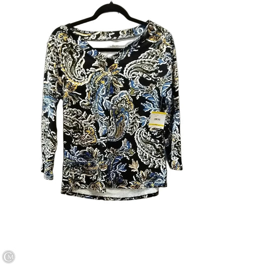 Top 3/4 Sleeve By Anne Klein In Paisley Print, Size: M