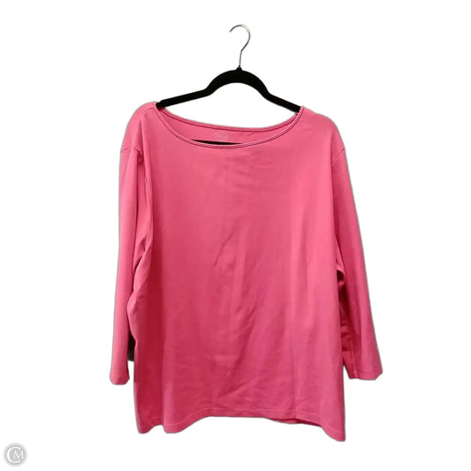 Top 3/4 Sleeve By Talbots In Pink, Size: 3x