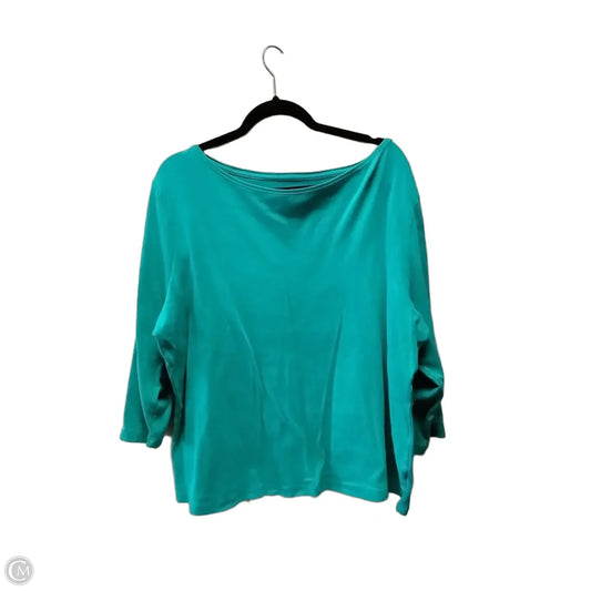 Top 3/4 Sleeve By Talbots In Blue, Size: 3x