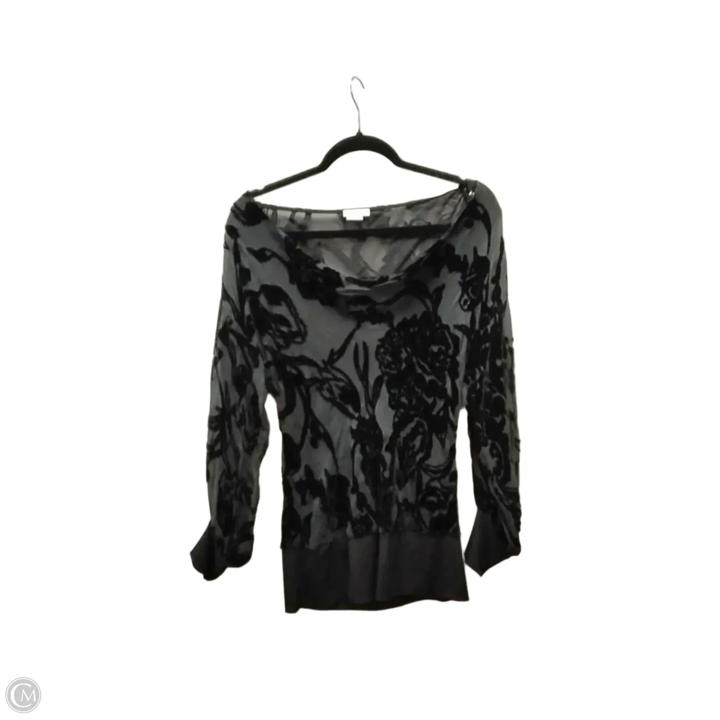 Top Long Sleeve By Cache In Black, Size: 0
