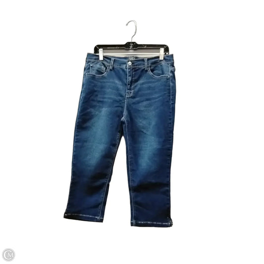 Jeans Cropped By Curve Appeal In Blue Denim, Size: 14