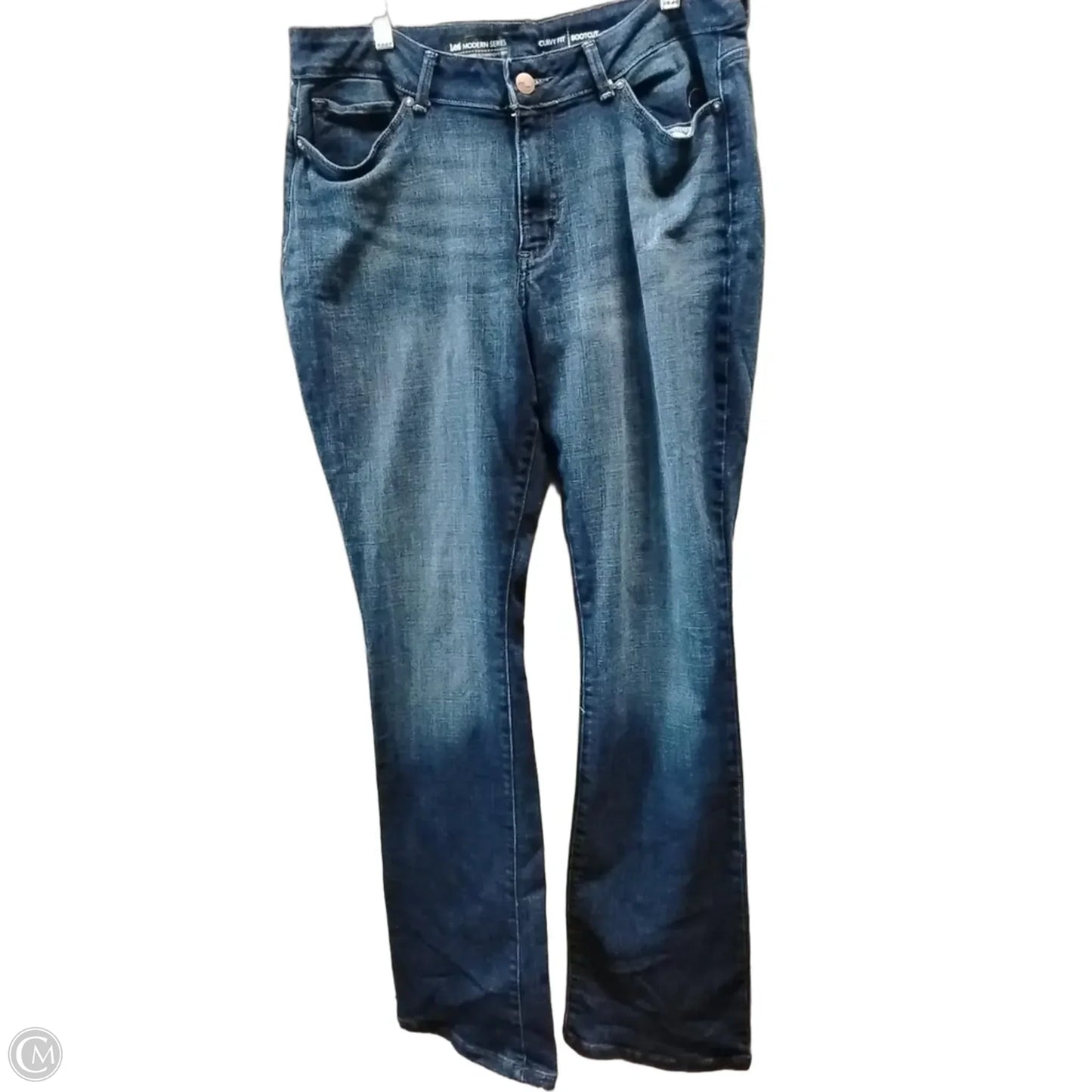 Jeans Boot Cut By Lee In Blue Denim, Size: 16