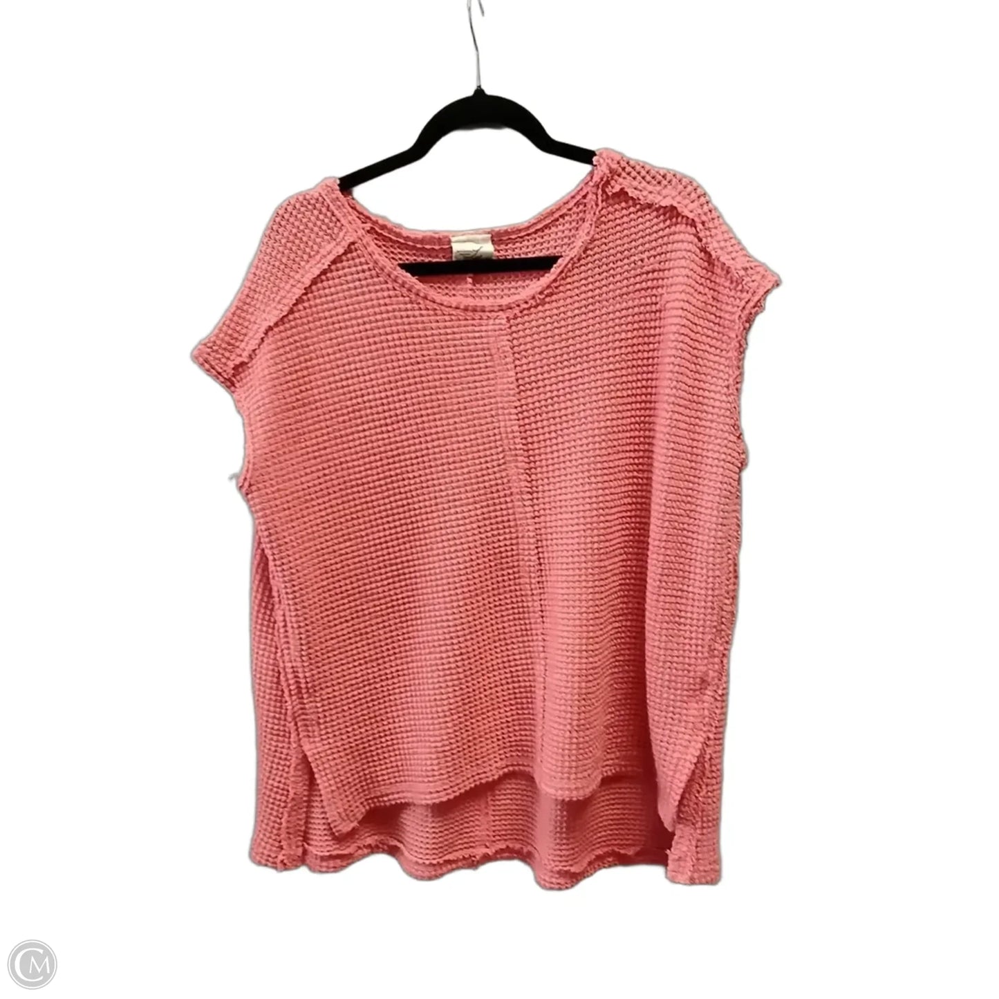 Top Short Sleeve By Artistic Works By Lu In Pink, Size: L