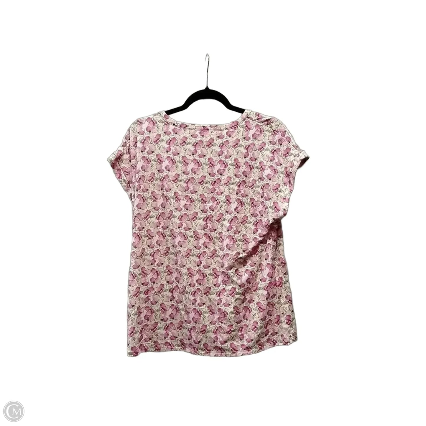 Top Short Sleeve Basic By White House Black Market In Floral Print, Size: L