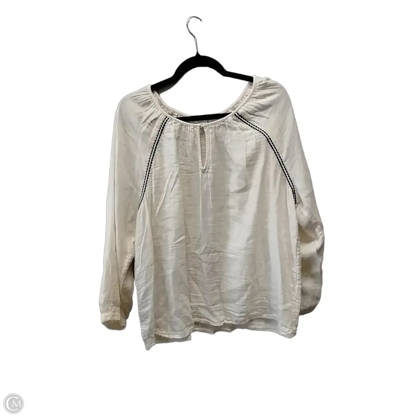Blouse Long Sleeve By Old Navy In White, Size: Xl