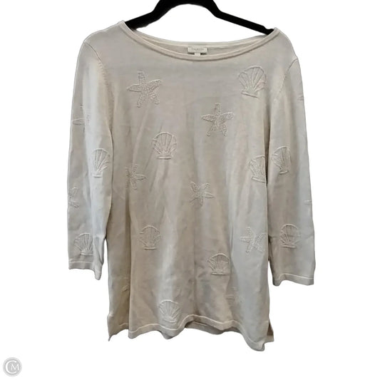 Top Long Sleeve By Talbots In Beige, Size: M