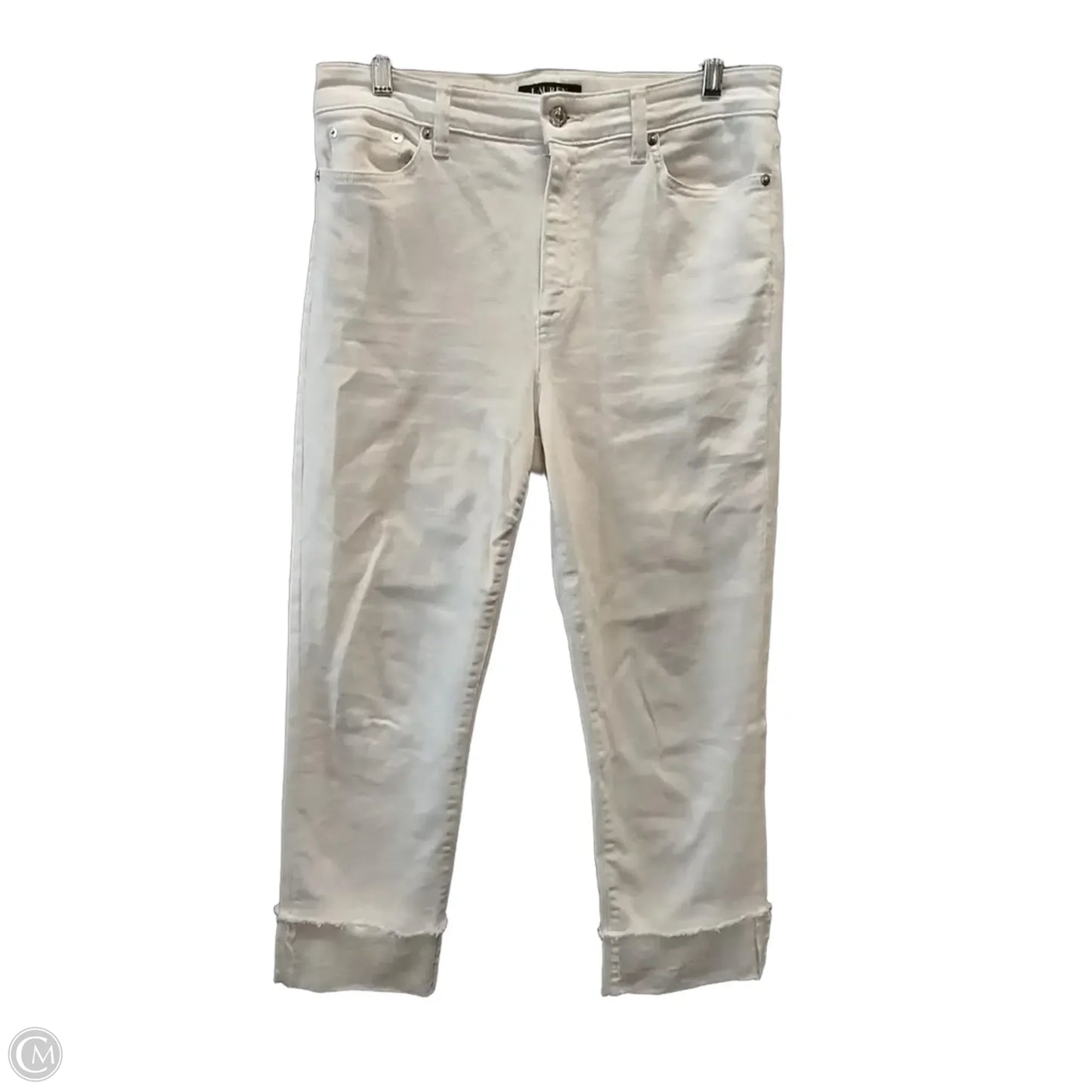 Jeans Cropped By Lauren By Ralph Lauren In White, Size: 8