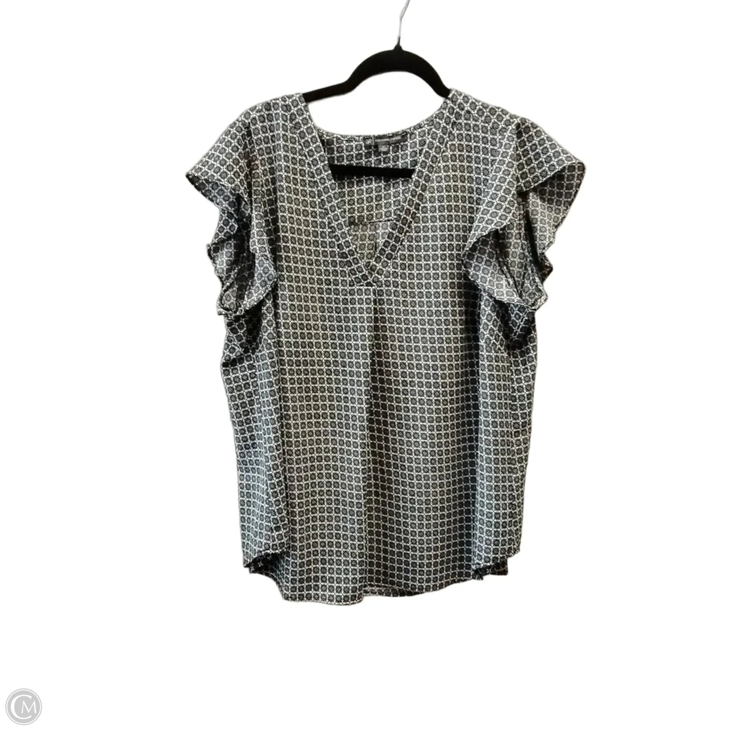 Blouse Short Sleeve By Adrianna Papell In Geometric Pattern, Size: 1x