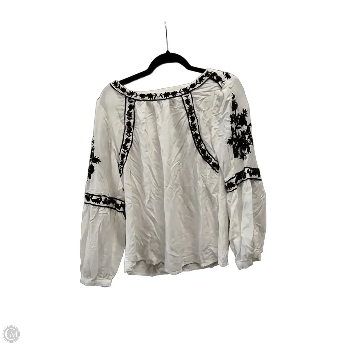Top Long Sleeve By Chicos In White, Size: M