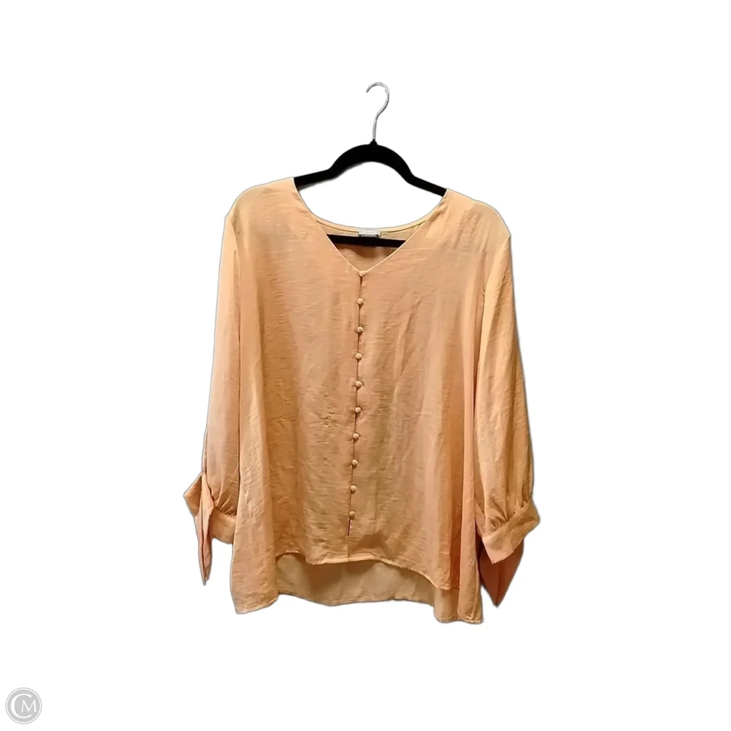 Blouse Long Sleeve By Chicos In Orange, Size: Xl