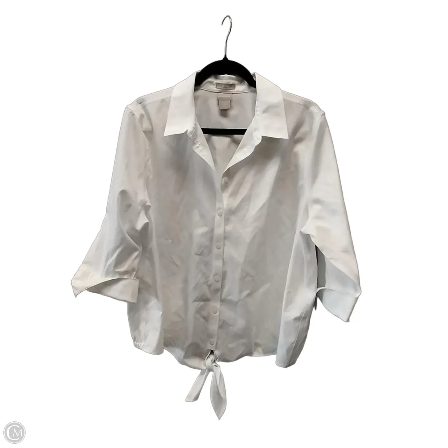 Top 3/4 Sleeve By Chicos In White, Size: Xl
