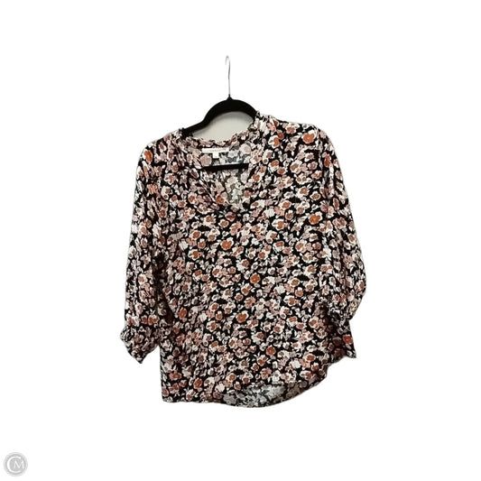 Blouse Long Sleeve By Cme In Floral Print, Size: M