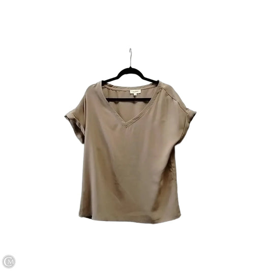 Blouse Short Sleeve By Ee Some In Brown, Size: M