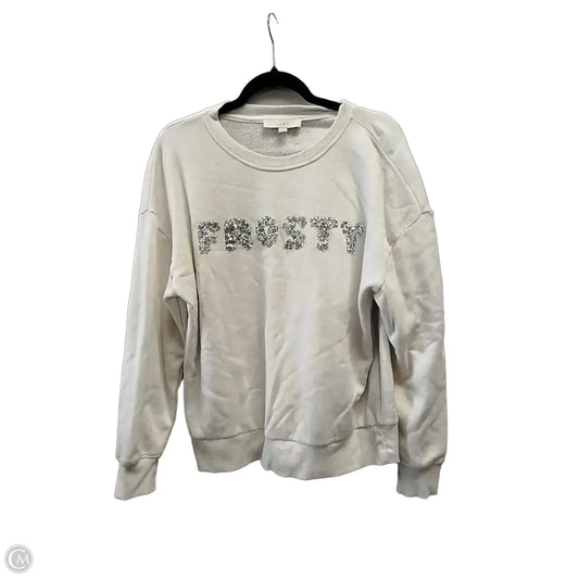 Sweatshirt Crewneck By Loft In Grey, Size: M