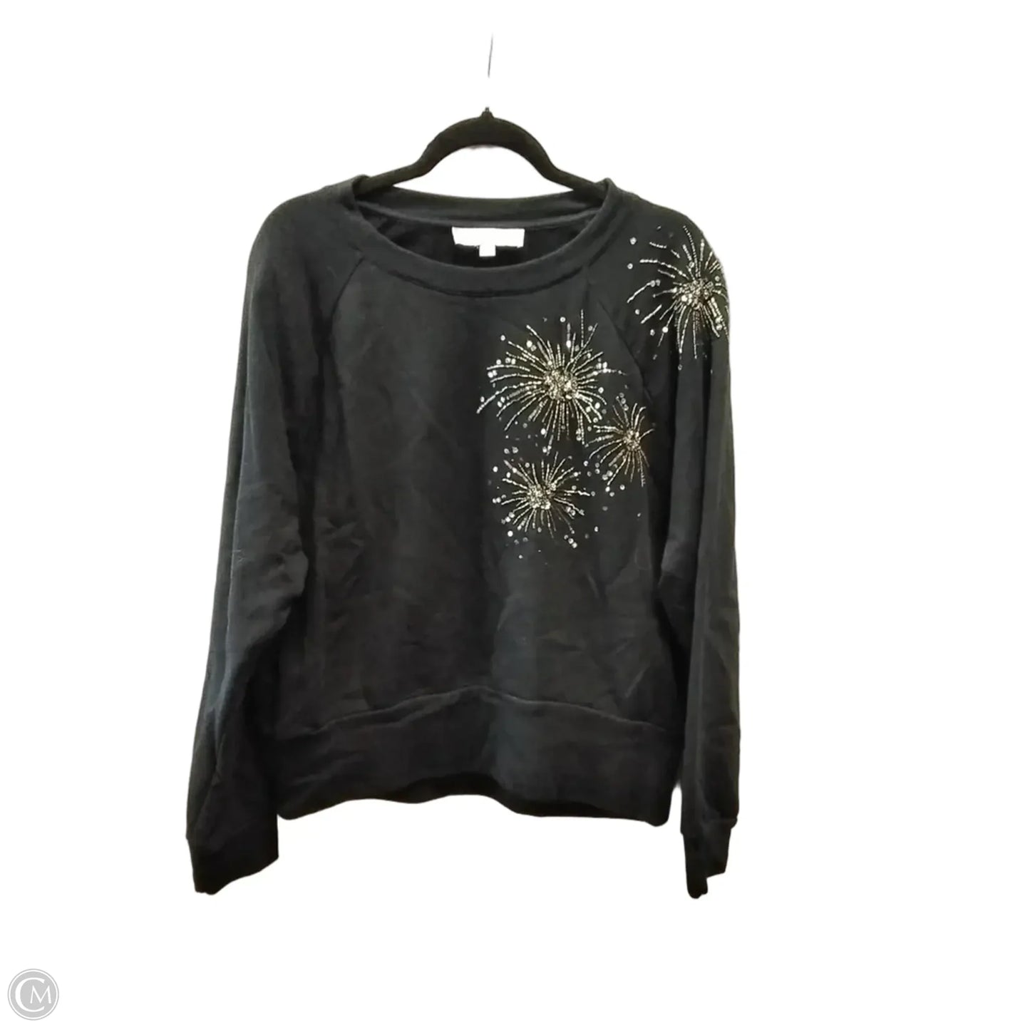 Sweatshirt Crewneck By Loft In Black, Size: M