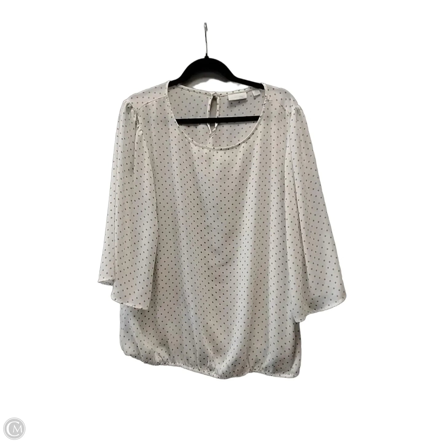 Blouse Long Sleeve By New York And Co In White, Size: Xl