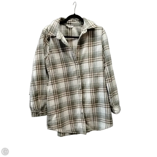 Jacket Shirt By Thml In Plaid Pattern, Size: S