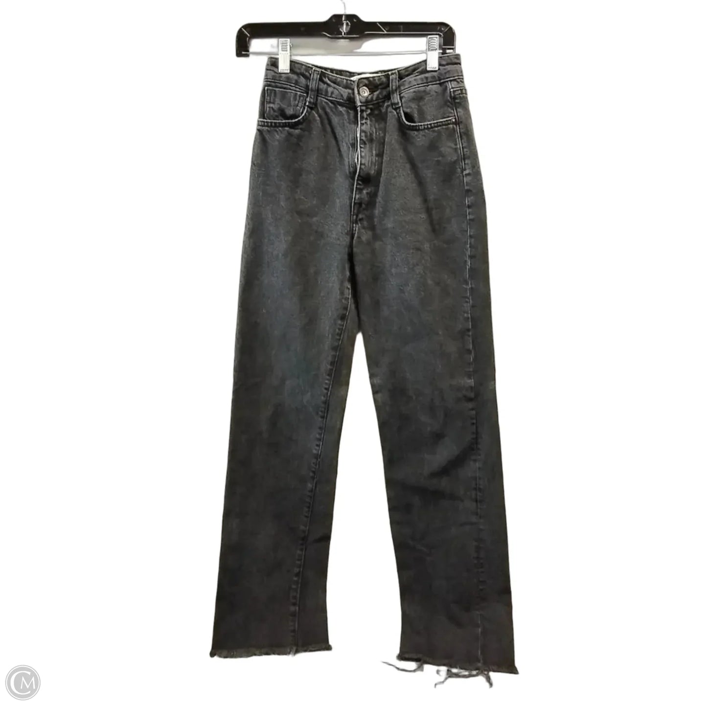 Jeans Wide Leg By Zara In Black Denim, Size: 2