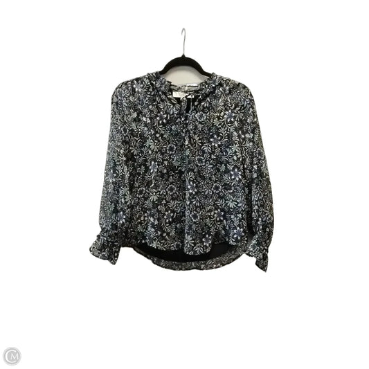 Blouse Long Sleeve By Loft In Blue, Size: Xxs