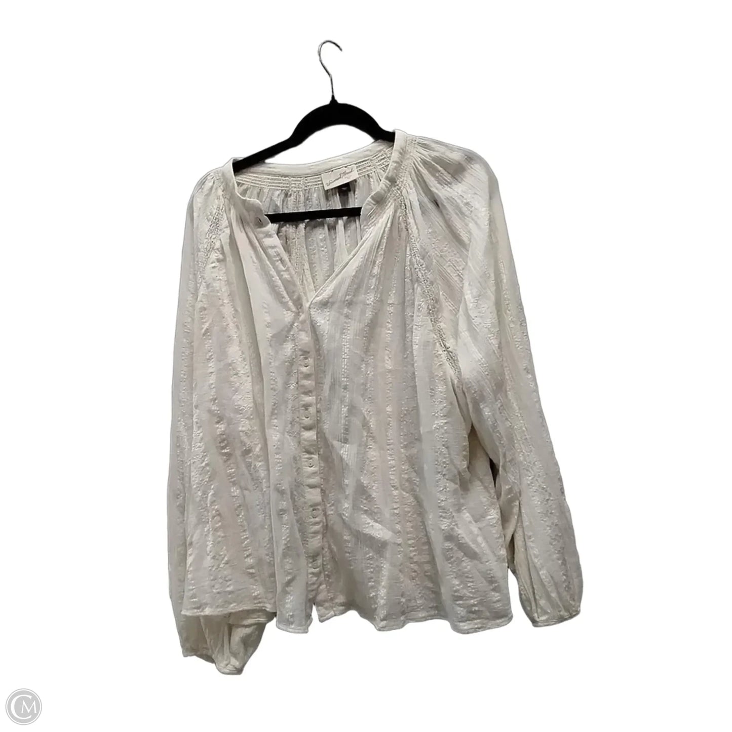 Blouse Long Sleeve By Universal Thread In Ivory, Size: Xxl